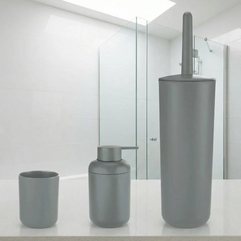 Bad-Accessoire-Set KELLY Silbergrau 3-teilig