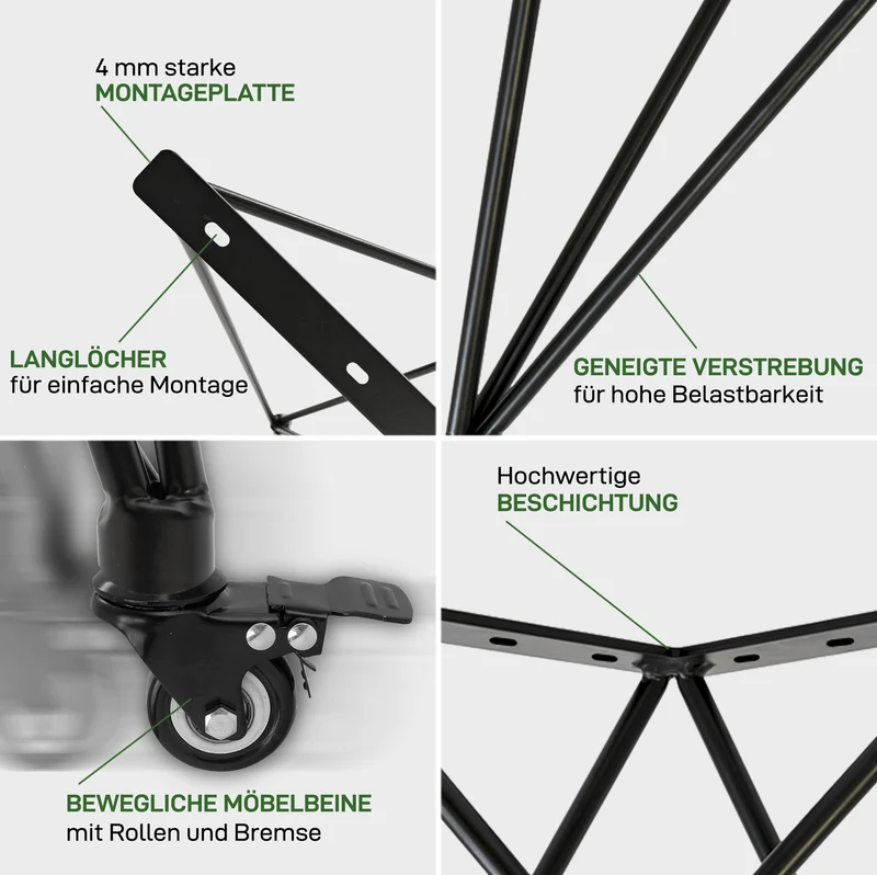 2er Set Tischgestell X ADJUSTABLE