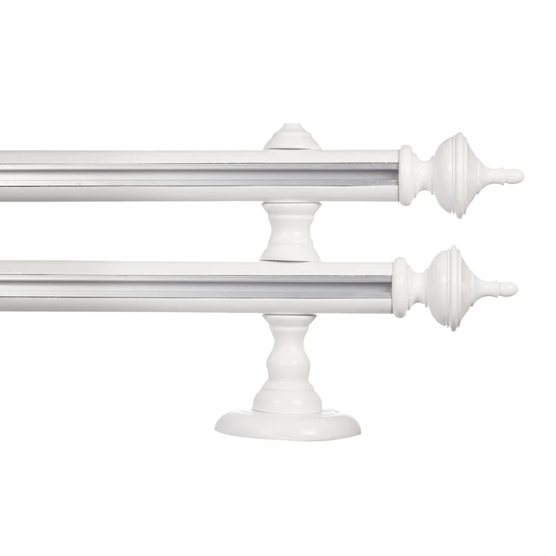 Saly Double 35 mm Wooden Curtain Rod with Aluminum Track