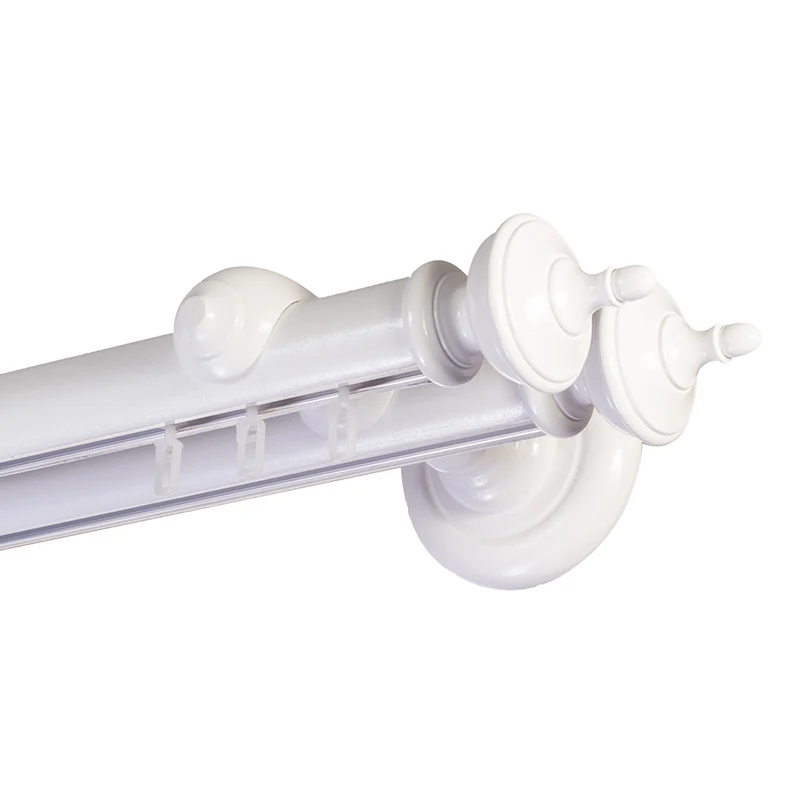 Saly Double 35 mm Wooden Curtain Rod with Aluminum Track