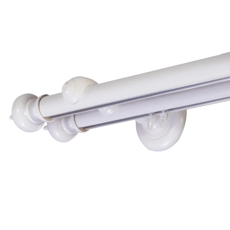Saly Double 35 mm Wooden Curtain Rod with Aluminum Track