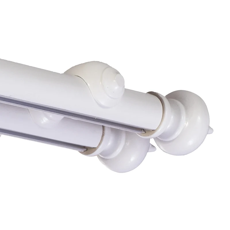 Saly Double 35 mm Wooden Curtain Rod with Aluminum Track