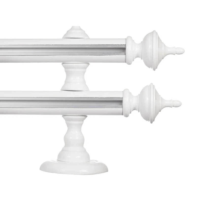 Saly Double 35 mm Wooden Curtain Rod with Aluminum Track