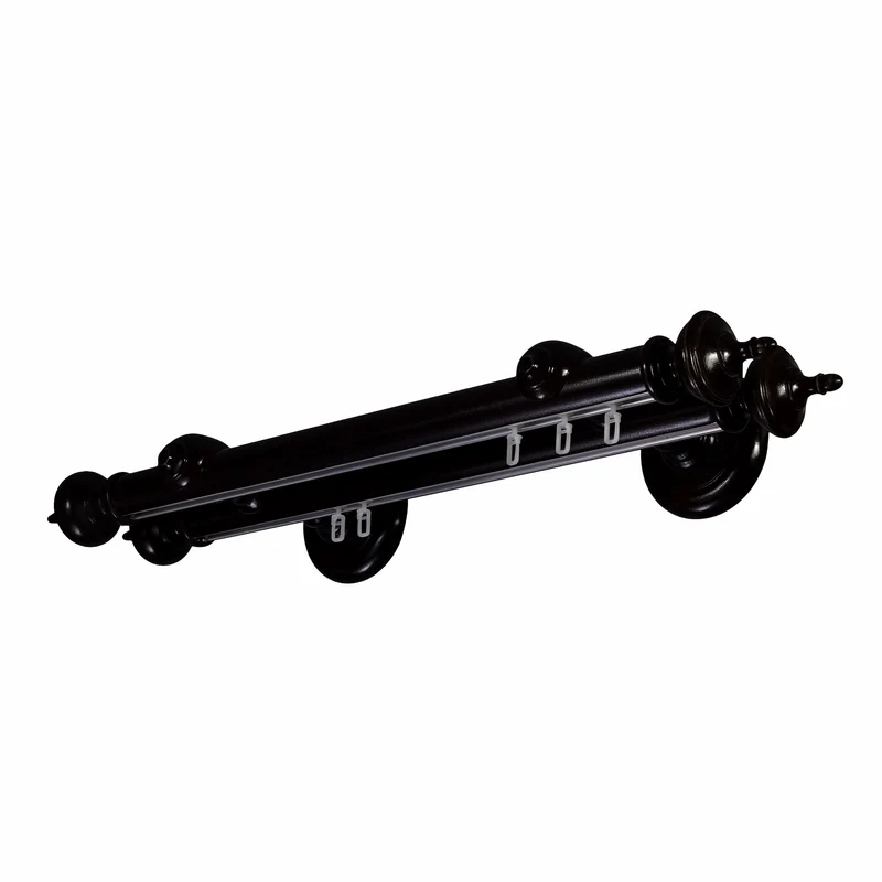 Saly Double 35 mm Wooden Curtain Rod with Aluminum Track
