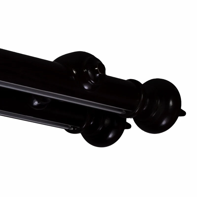 Saly Double 35 mm Wooden Curtain Rod with Aluminum Track
