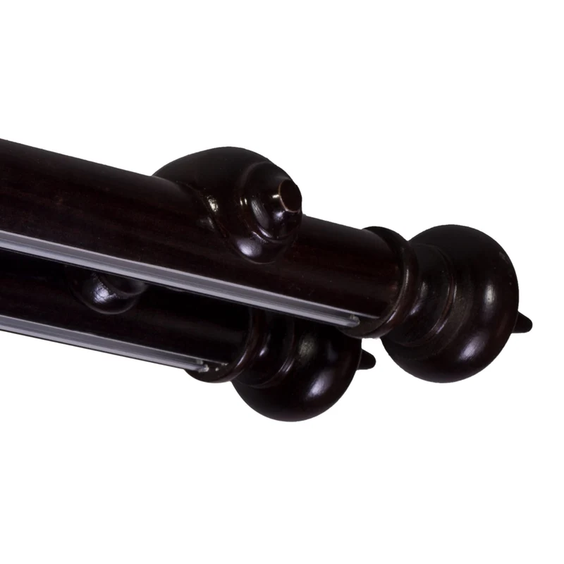 Saly Double 35 mm Wooden Curtain Rod with Aluminum Track