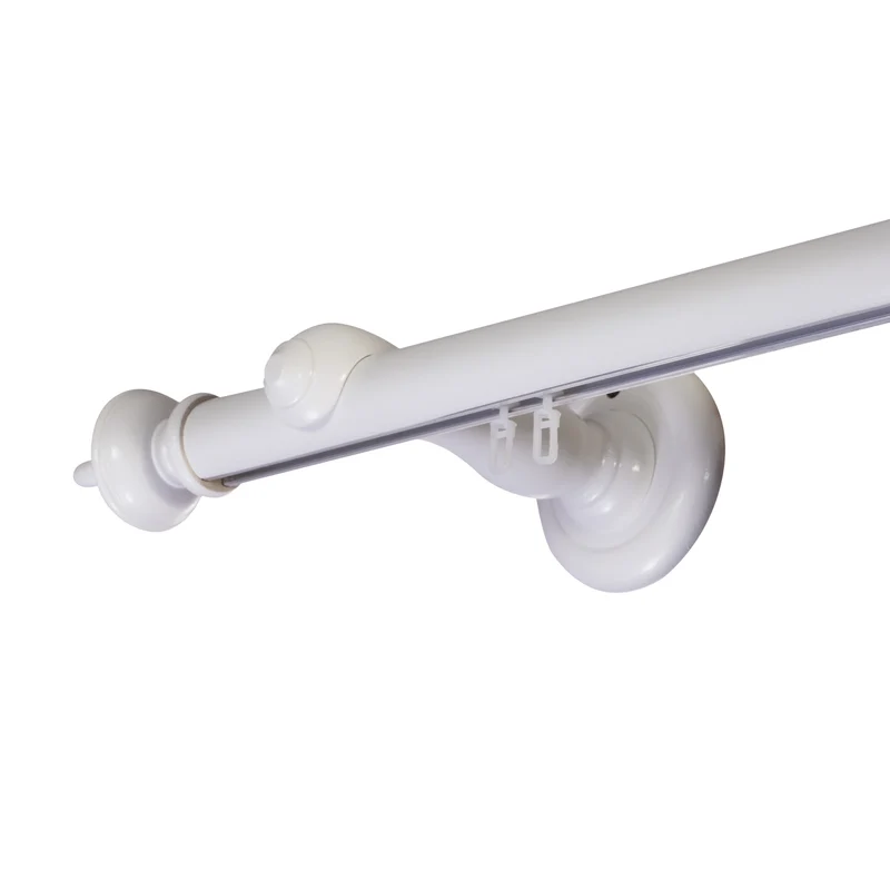 Saly Single 35 mm Wooden Curtain Rod with Aluminum Track