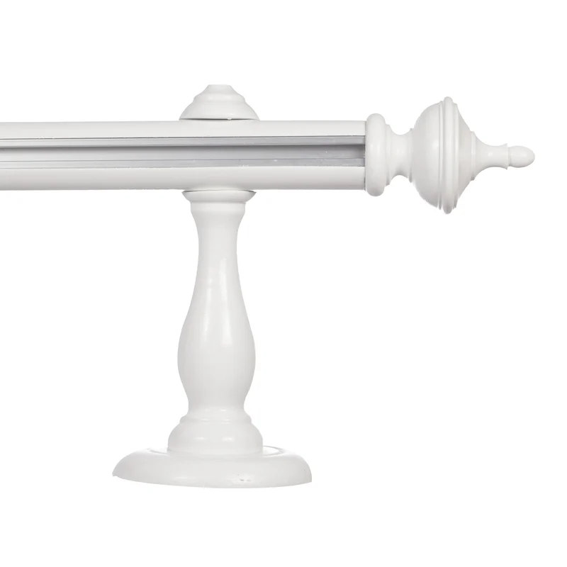 Saly Single 35 mm Wooden Curtain Rod with Aluminum Track