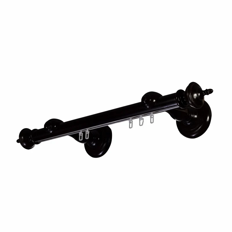 Saly Single 35 mm Wooden Curtain Rod with Aluminum Track