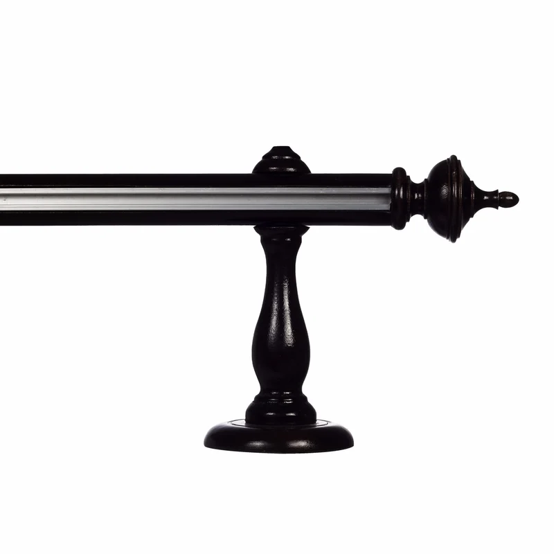 Saly Single 35 mm Wooden Curtain Rod with Aluminum Track
