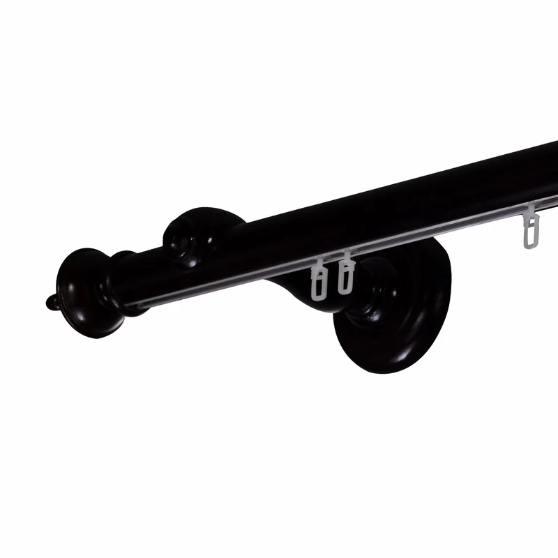 Saly Single 35 mm Wooden Curtain Rod with Aluminum Track