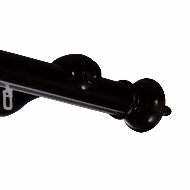 Saly Single 35 mm Wooden Curtain Rod with Aluminum Track