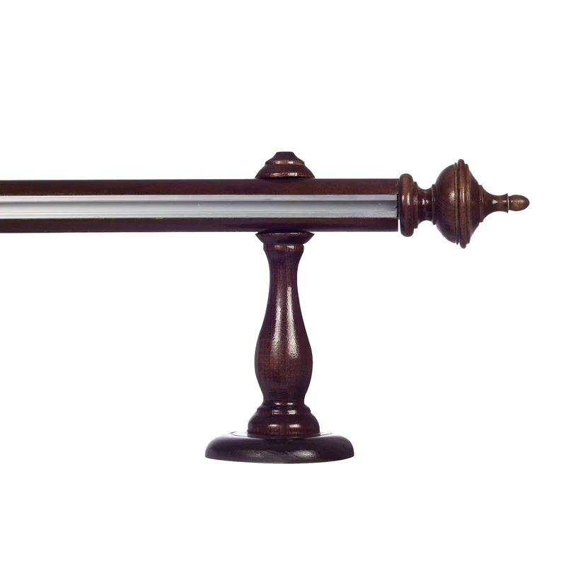 Saly Single 35 mm Wooden Curtain Rod with Aluminum Track