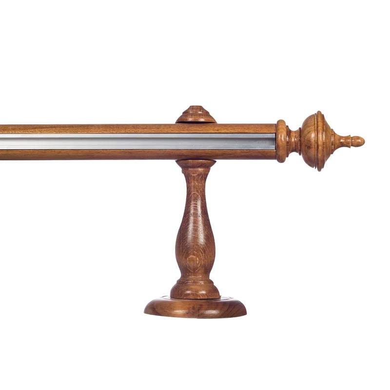 Saly Single 35 mm Wooden Curtain Rod with Aluminum Track