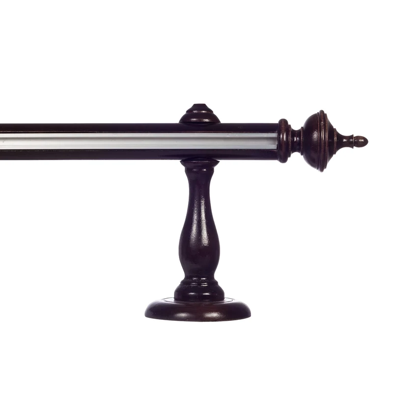 Saly Single 35 mm Wooden Curtain Rod with Aluminum Track