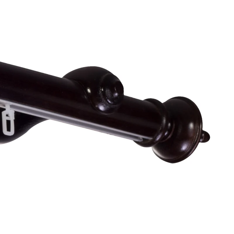 Saly Single 35 mm Wooden Curtain Rod with Aluminum Track
