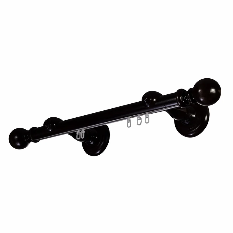 Globo Single 35 mm Wooden Curtain Rod with Aluminum Track