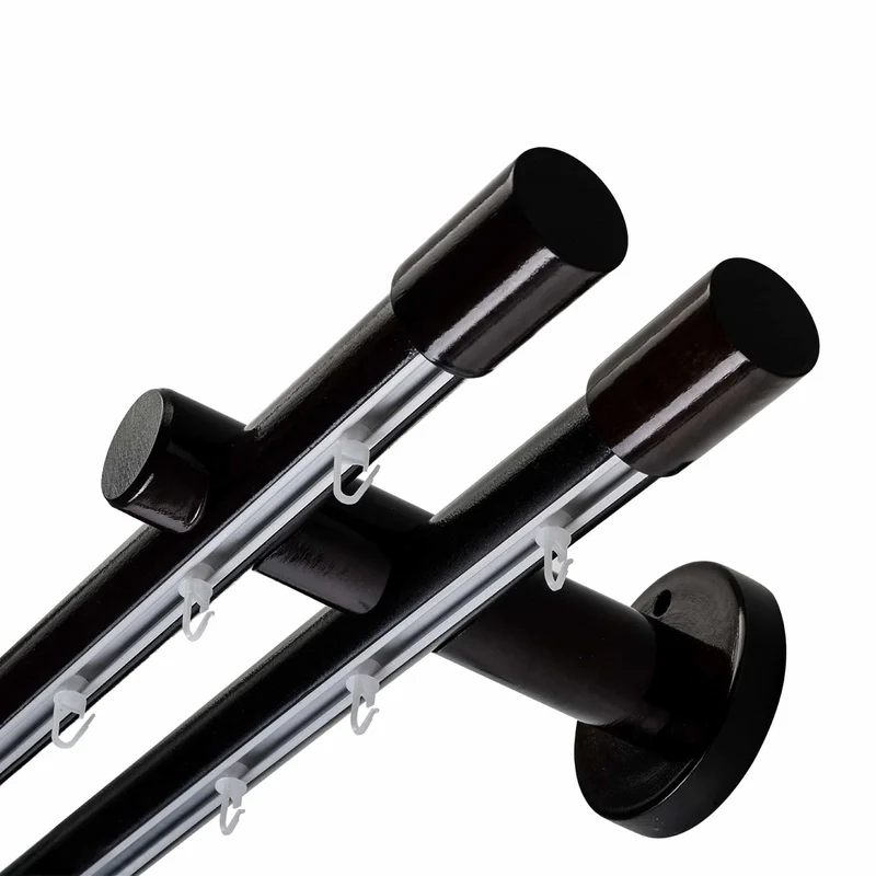 Luna Double 35 mm Wooden Curtain Rod & Track System
