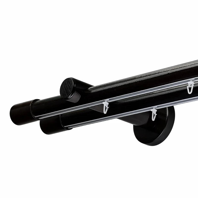 Luna Double 35 mm Wooden Curtain Rod & Track System