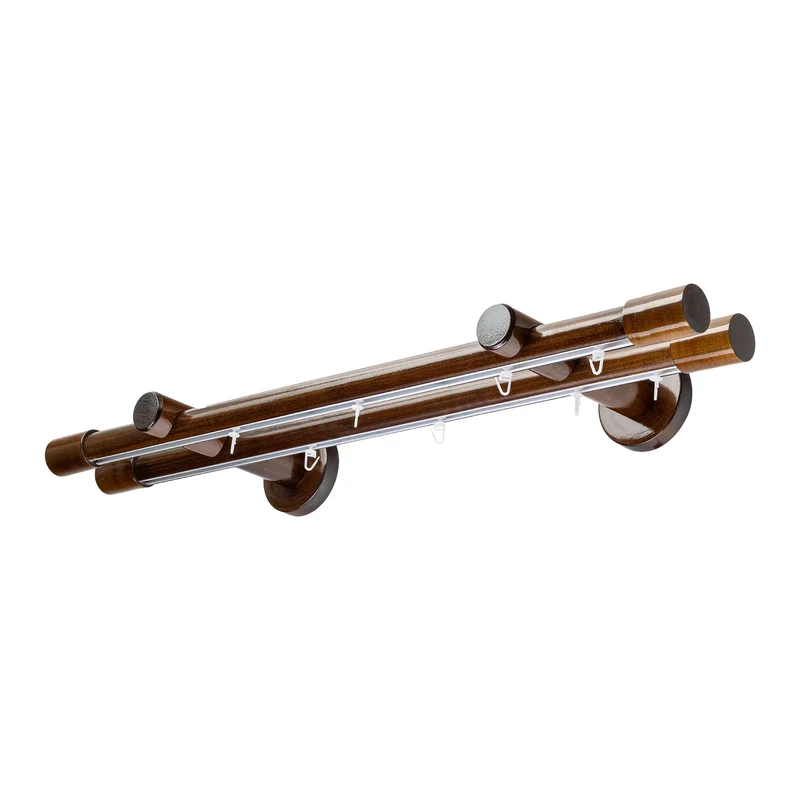 Luna Double 35 mm Wooden Curtain Rod & Track System