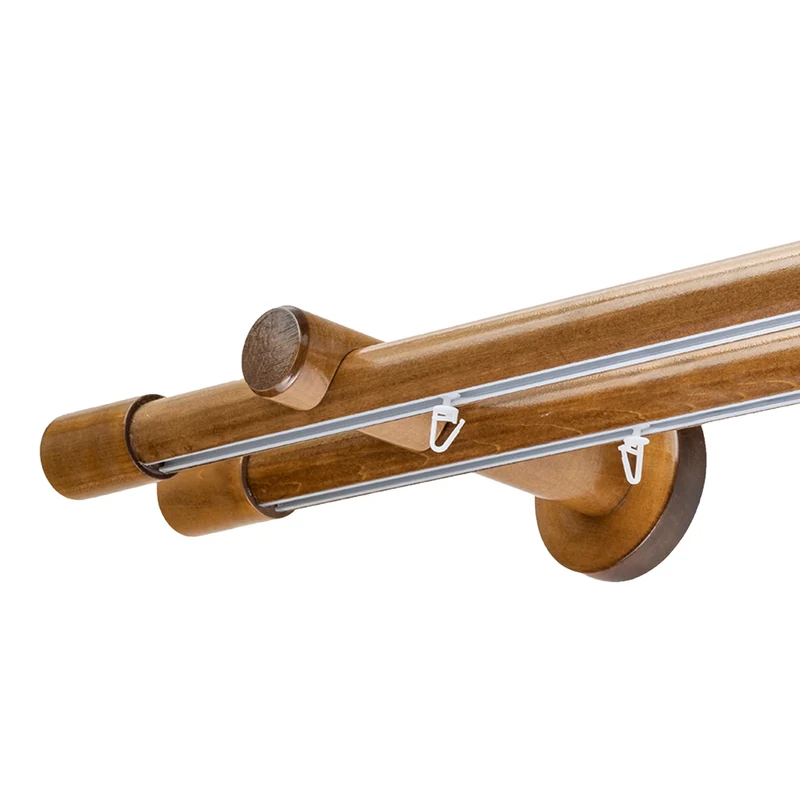 Luna Double 35 mm Wooden Curtain Rod & Track System