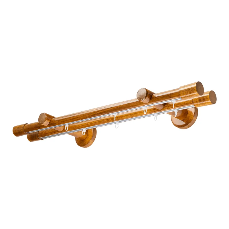 Luna Double 35 mm Wooden Curtain Rod & Track System