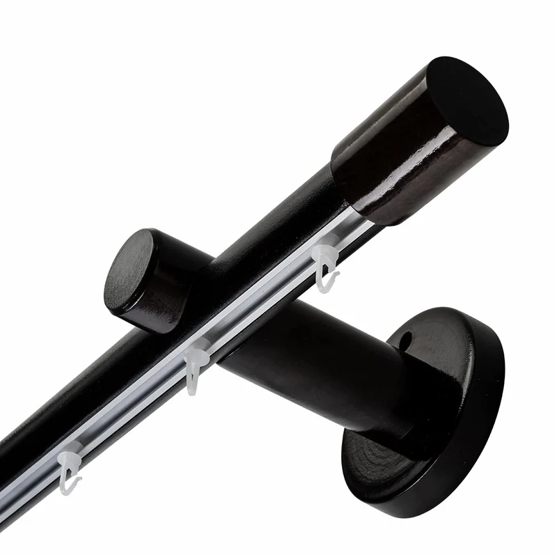 Luna Single 35 mm Wooden Curtain Rod & Track System