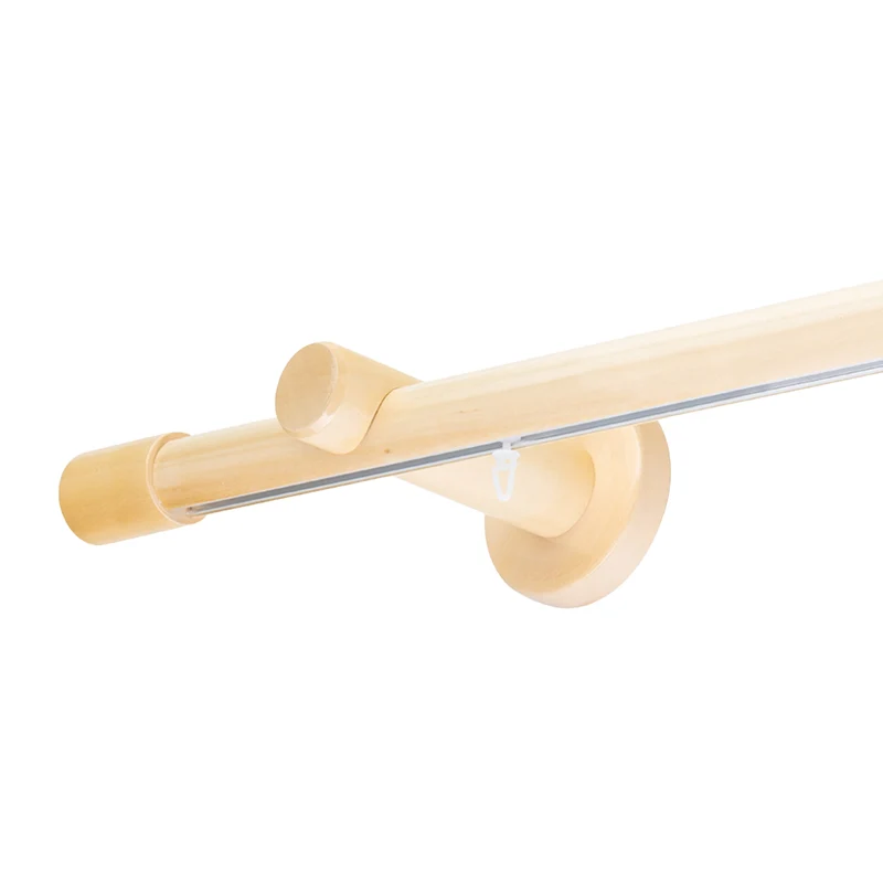 Luna Single 35 mm Wooden Curtain Rod & Track System