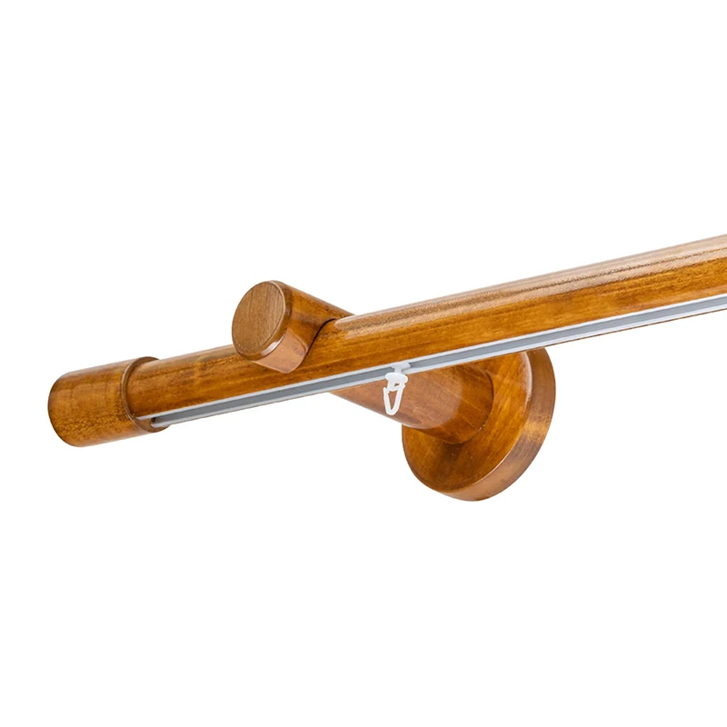 Luna Single 35 mm Wooden Curtain Rod & Track System