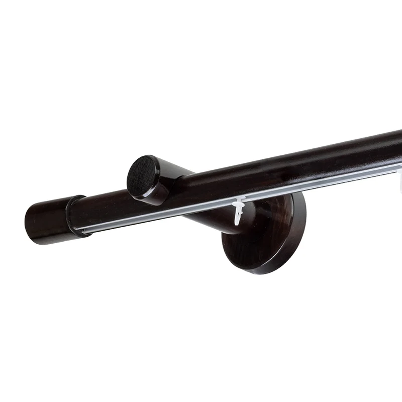 Luna Single 35 mm Wooden Curtain Rod & Track System