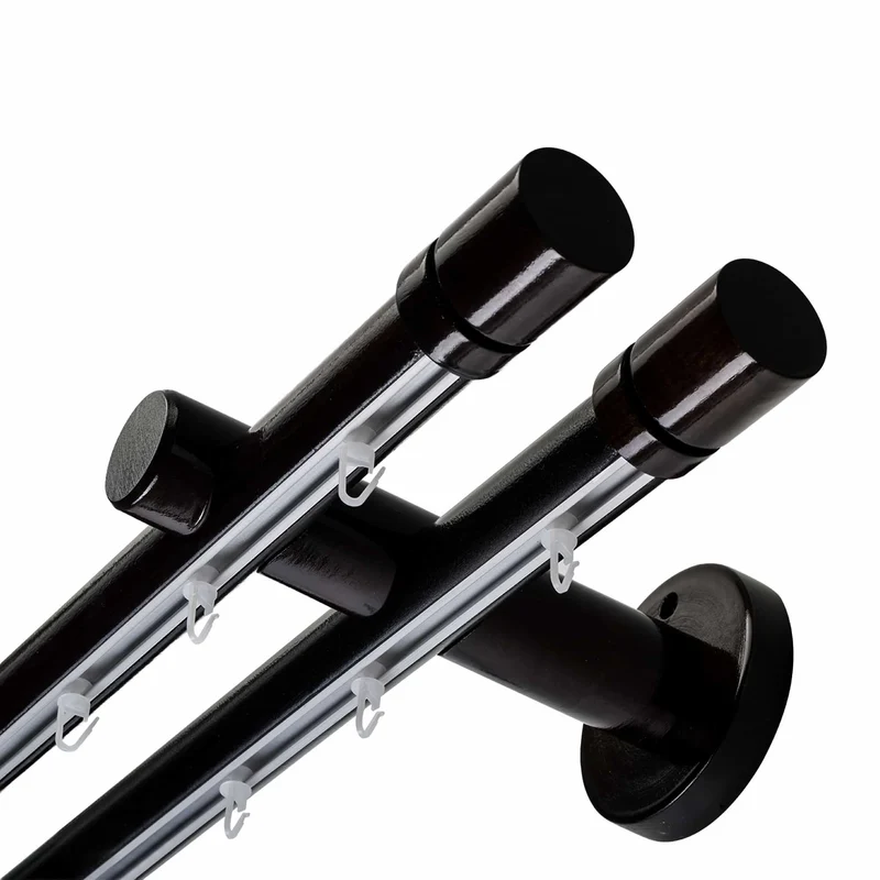 CILINDRU DOUBLE 35 MM WOODEN CURTAIN ROD & ALUMINUM TRACK SYSTEM