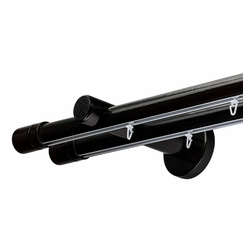 CILINDRU DOUBLE 35 MM WOODEN CURTAIN ROD & ALUMINUM TRACK SYSTEM