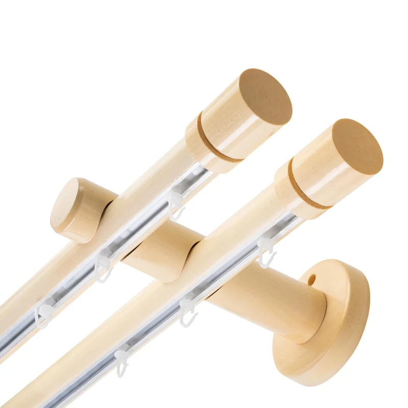 CILINDRU DOUBLE 35 MM WOODEN CURTAIN ROD & ALUMINUM TRACK SYSTEM