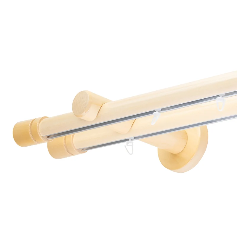 CILINDRU DOUBLE 35 MM WOODEN CURTAIN ROD & ALUMINUM TRACK SYSTEM