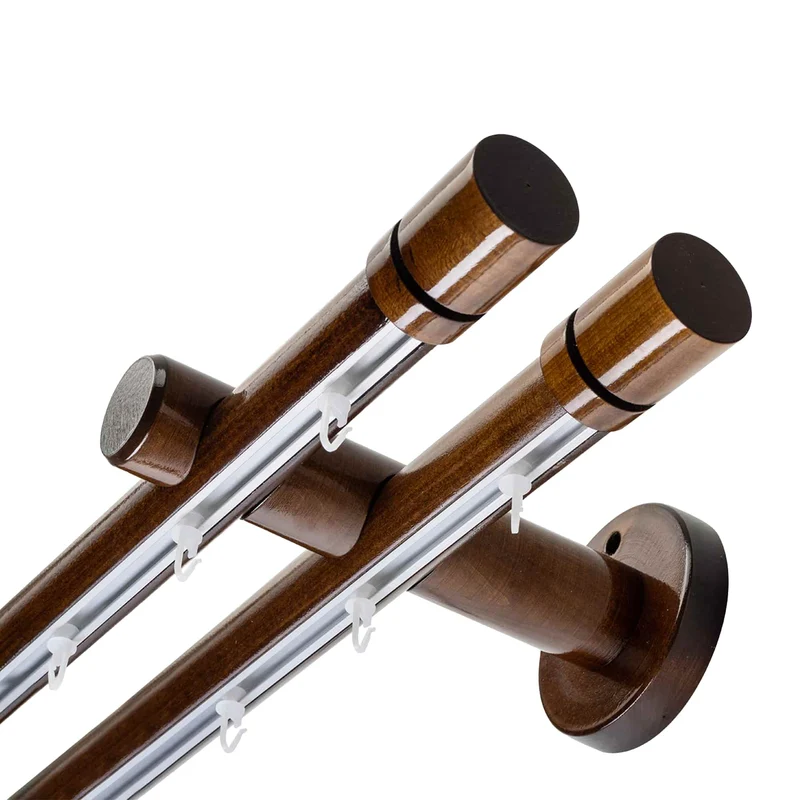 CILINDRU DOUBLE 35 MM WOODEN CURTAIN ROD & ALUMINUM TRACK SYSTEM