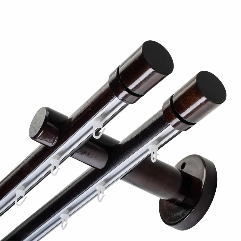 CILINDRU DOUBLE 35 MM WOODEN CURTAIN ROD & ALUMINUM TRACK SYSTEM
