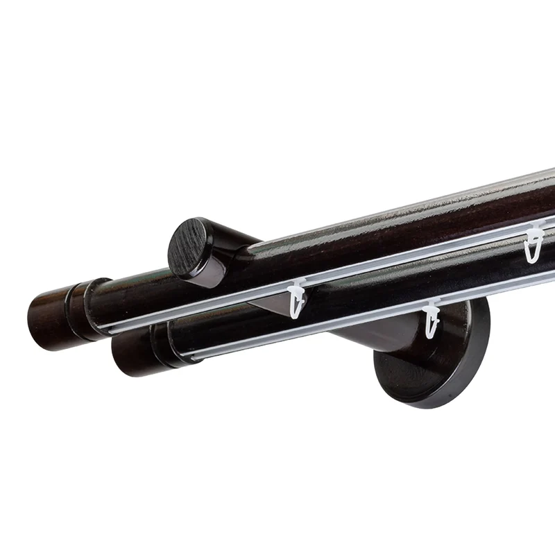 CILINDRU DOUBLE 35 MM WOODEN CURTAIN ROD & ALUMINUM TRACK SYSTEM