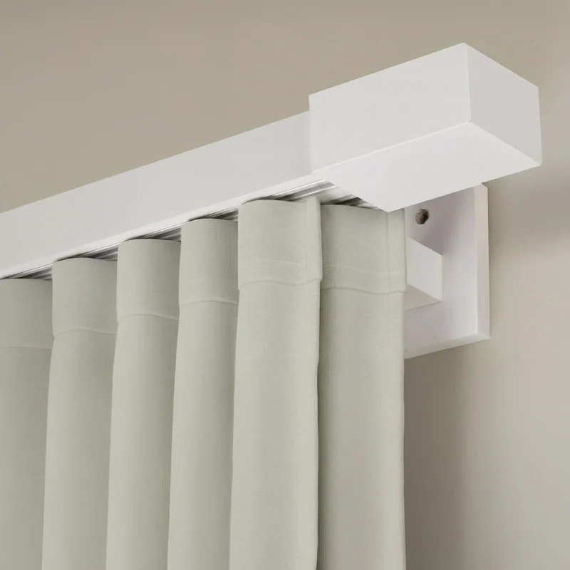Roma Double Wooden Curtain Rod & Track System for Curtains and Drapes