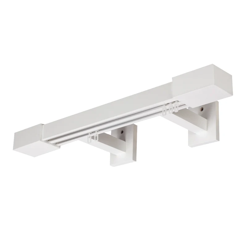 Roma Double Wooden Curtain Rod & Track System for Curtains and Drapes