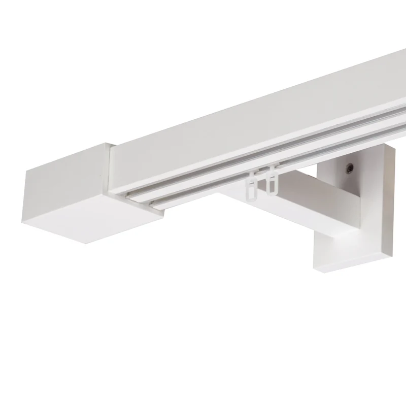 Roma Double Wooden Curtain Rod & Track System for Curtains and Drapes