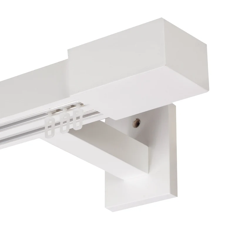 Roma Double Wooden Curtain Rod & Track System for Curtains and Drapes