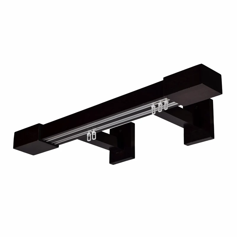 Roma Double Wooden Curtain Rod & Track System for Curtains and Drapes