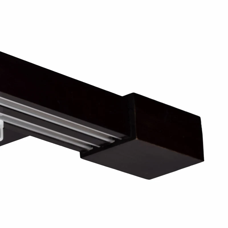 Roma Double Wooden Curtain Rod & Track System for Curtains and Drapes