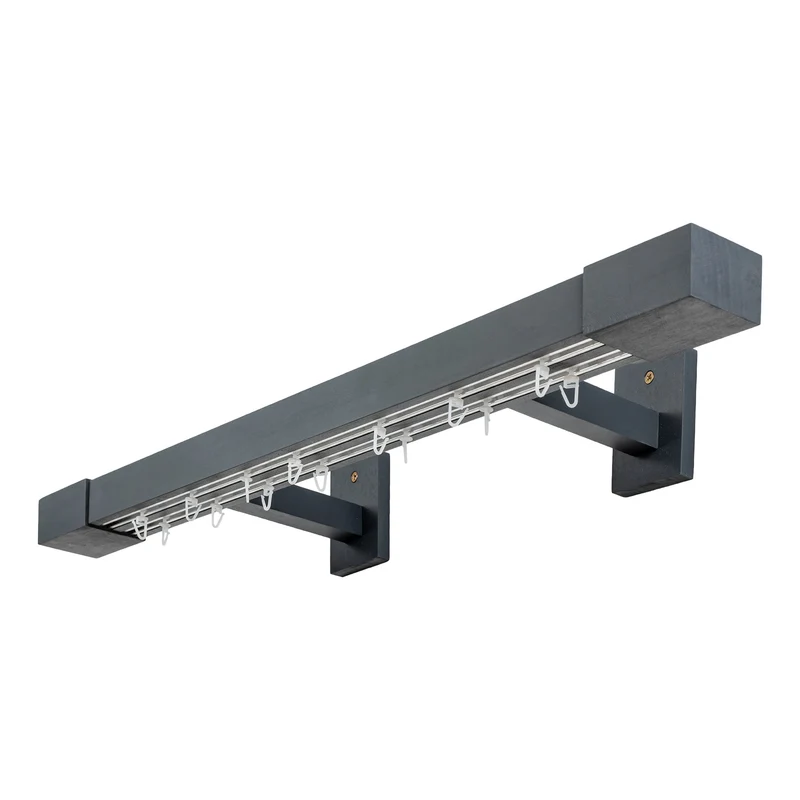 Roma Double Wooden Curtain Rod & Track System for Curtains and Drapes