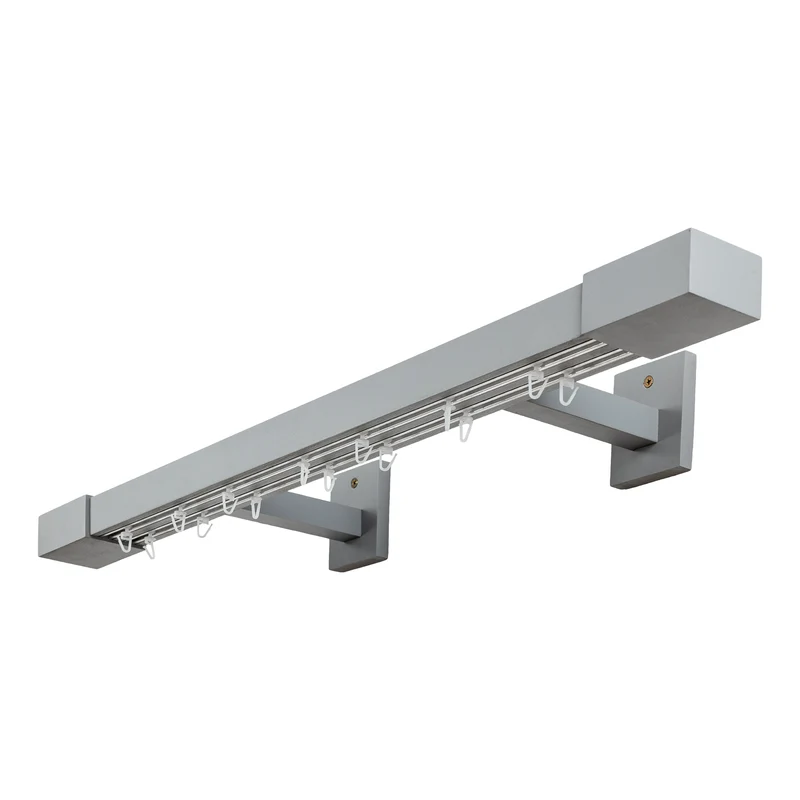 Roma Double Wooden Curtain Rod & Track System for Curtains and Drapes
