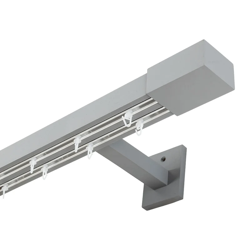 Roma Double Wooden Curtain Rod & Track System for Curtains and Drapes