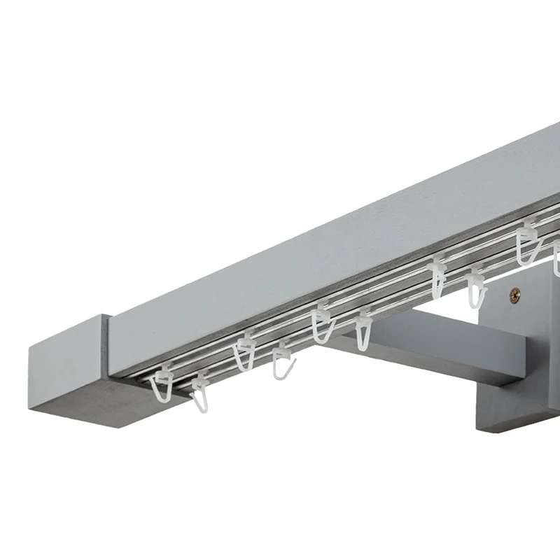 Roma Double Wooden Curtain Rod & Track System for Curtains and Drapes