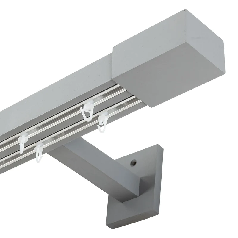 Roma Double Wooden Curtain Rod & Track System for Curtains and Drapes