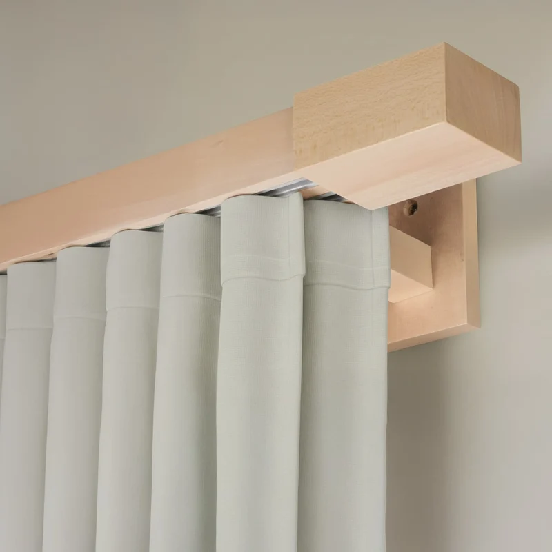 Roma Double Wooden Curtain Rod & Track System for Curtains and Drapes