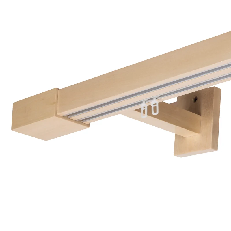 Roma Double Wooden Curtain Rod & Track System for Curtains and Drapes